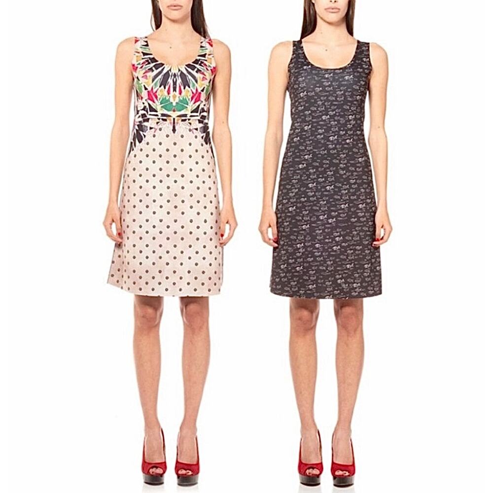 Animapop Reversible Black Multicolor Fish Watercolor A-Line Print Tank Dress